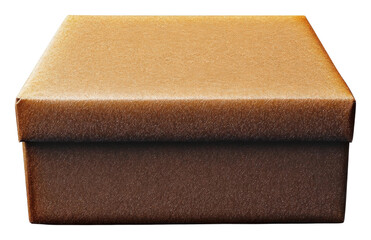 Brown square gift box on transparent background