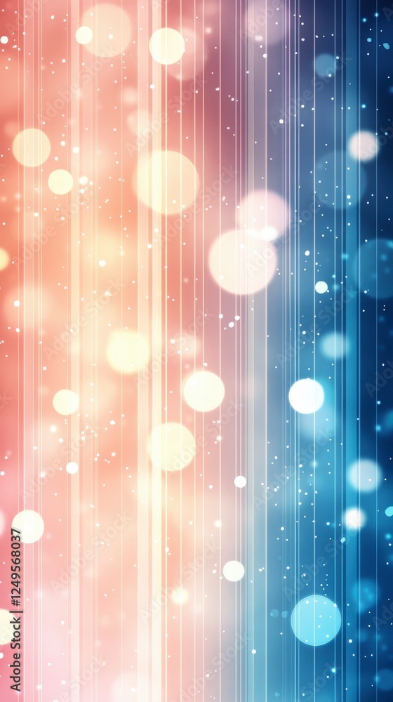 Poster a vibrant abstract background with soft bokeh lights in gradient shades of pink and blue, creating a