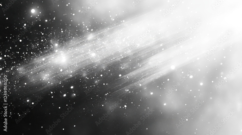 Poster cosmic rays illuminate nebula; galactic background, space design