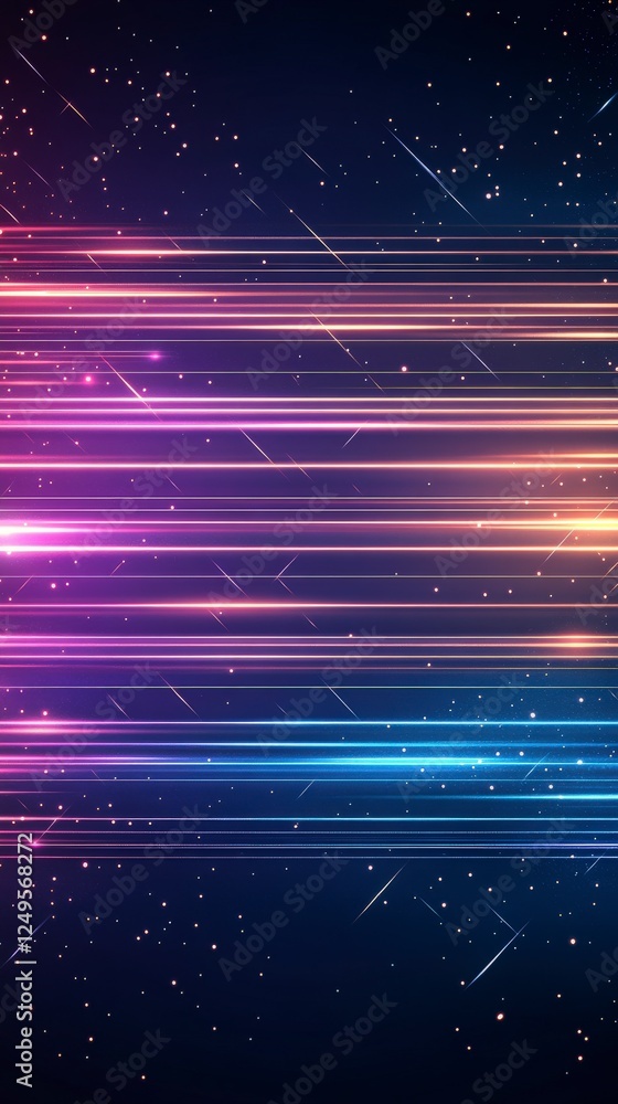Poster vibrant abstract background with colorful light streaks and specks, creating a dynamic and energetic