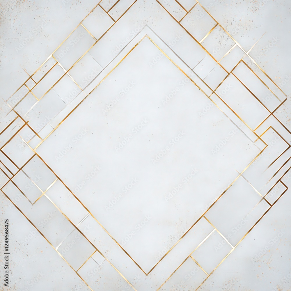 Poster abstract geometric background featuring a central diamond shape with intricate golden lines on a sub