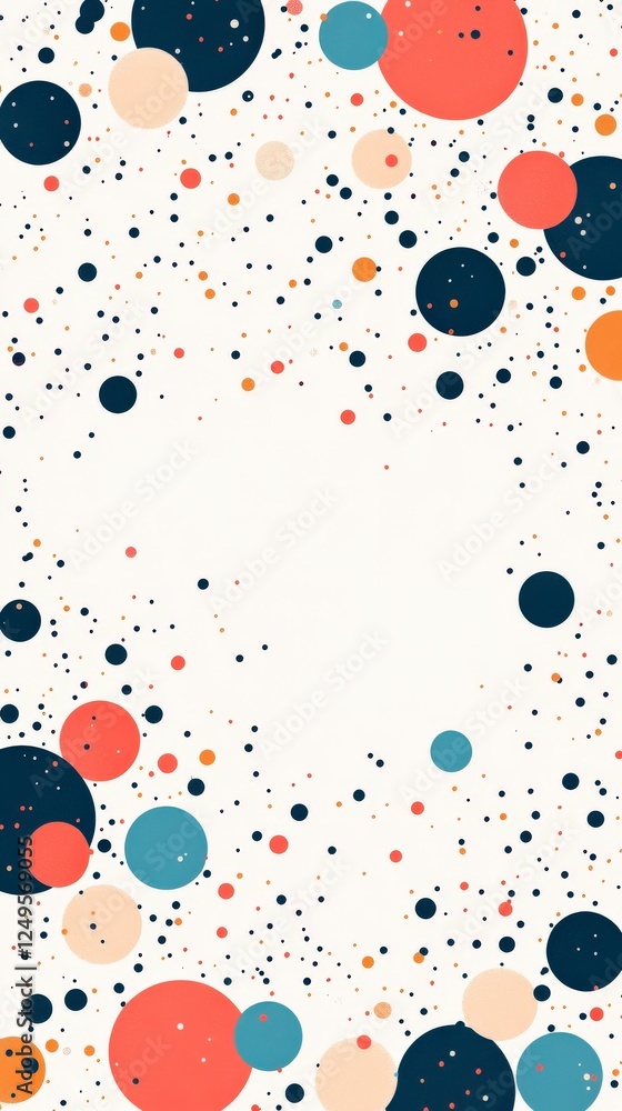 Poster colorful abstract circles on a light background create a playful and modern design, perfect for back