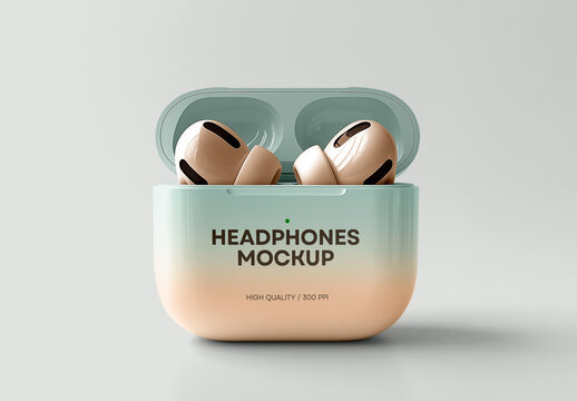 Wireless Headphones, Earphones & Earbuds Mockup &ndash; High-Quality Template for Branding
