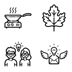 Essential Flat Icon Set Isolated On White Background