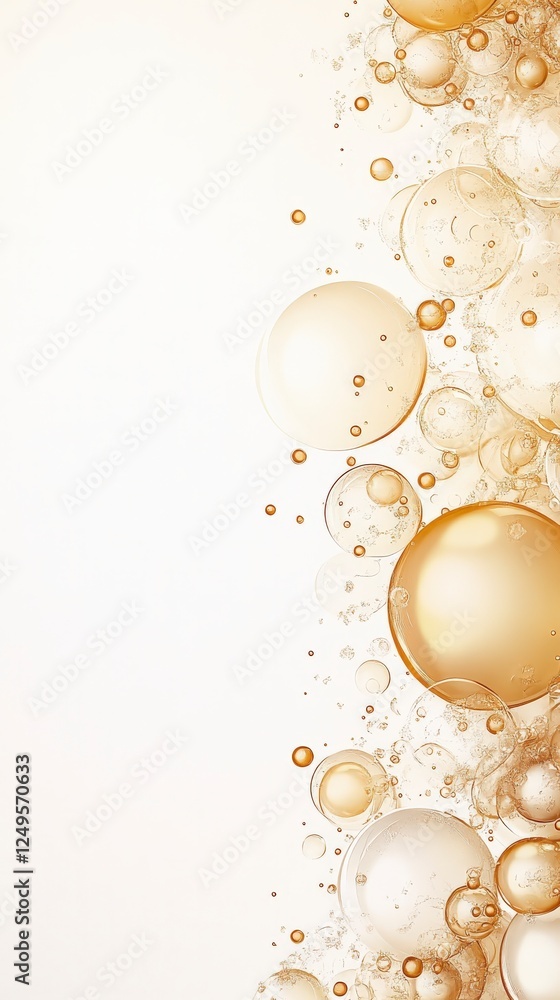 Poster abstract background featuring a gradient with bubbles in warm tones, creating a soft, elegant atmosp