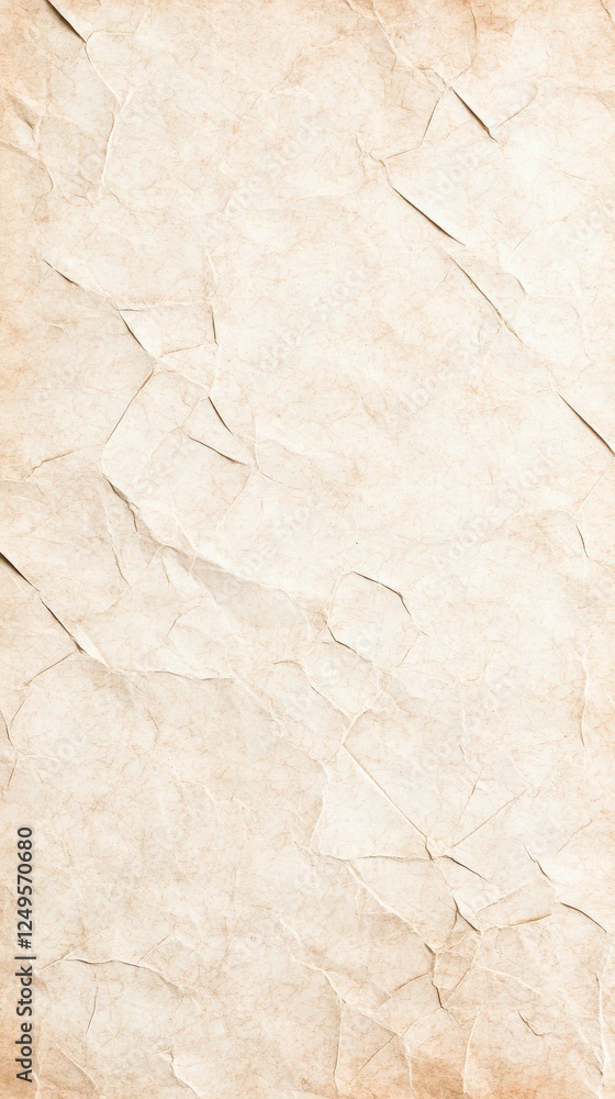 Poster plain textured paper with an aged appearance, featuring subtle wrinkles and a warm, cream-colored ba