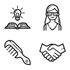 Essential Flat Icon Set Isolated On White Background