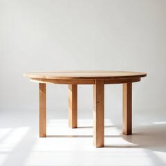 3D Table Model Mockup, Minimalist Furniture Rendering, White Background, Modern Interior Design, High-Quality Digital Render