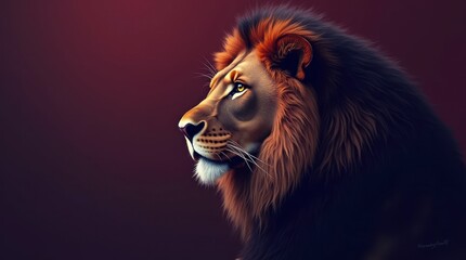 Naklejka premium Regal Lion Portrait