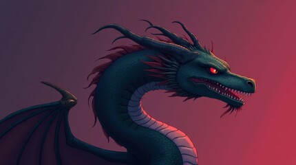 Mythical Dragon Portrait in Regal Pose