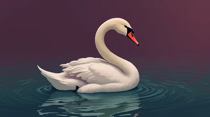 Obraz premium Graceful Swan Portrait