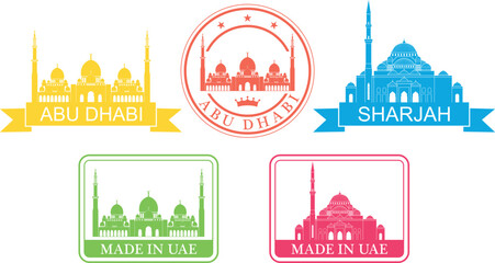 United Arab Emirates set. Isolated United Arab Emirates on white background