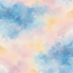 Soft Watercolor Abstract Background in Pastel Blue, Pink, and Yellow