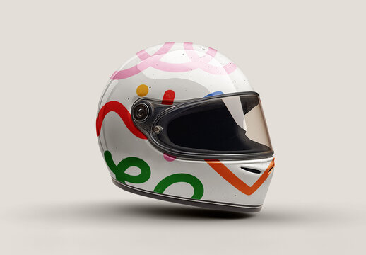 Motorcycle Helmet Mockup: Perfect for Motorbike Branding, Racing, and Safety Gear Design