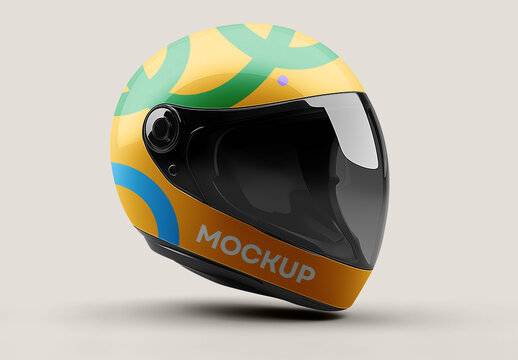 Motorcycle Helmet Mockup: Perfect for Motorbike Branding, Racing, and Safety Gear Design
