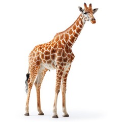 Obraz premium Isolated giraffe cutout on a clean white background for graphic design and art projects