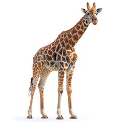 Obraz premium Isolated giraffe cutout on white background for creative design and artistic projects