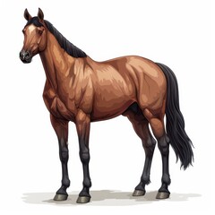 Obraz premium Isolated horse cutout on a pristine white background for use in graphic design and artwork