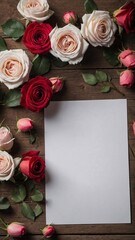 Valentines Day - White sheet with romantic roses