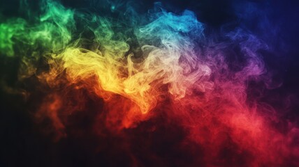 Dynamic rainbow smoke effect ethereal setting abstract art colorful background vibrant viewpoint