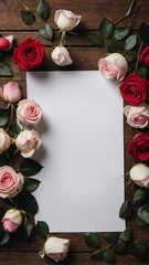 Valentines Day - White sheet with romantic roses