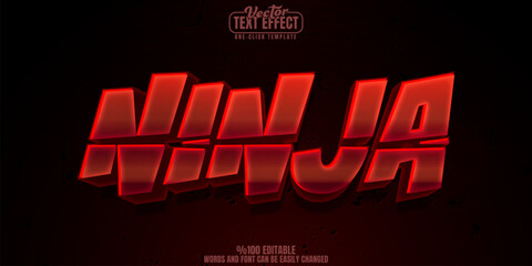 Ninja editable text effect, customizable samurai and warrior 3d font style