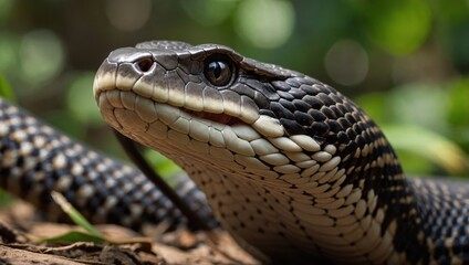 Fototapeta premium Close-up view of a king cobra