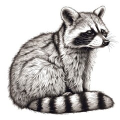 Obraz premium Raccoon isolated on a white background cutout