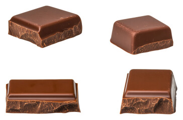 Obraz premium Dark chocolate on clear background