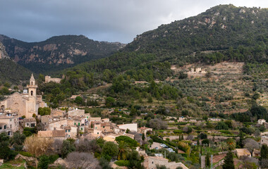 View of the city of Valldemossa in Mallorca, Spain