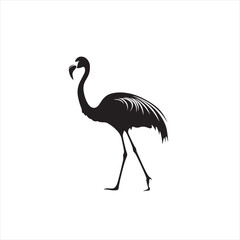 Obraz premium Elegant Flamingo Silhouette - Full Body Vector Illustration