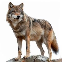 Isolated wolf silhouette on a clean white background for creative design projects