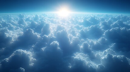 blue sky clouds bright sun rays image