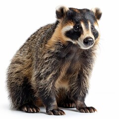 Fototapeta premium Isolated badger cutout on a pristine white background for clear visual presentation and focus