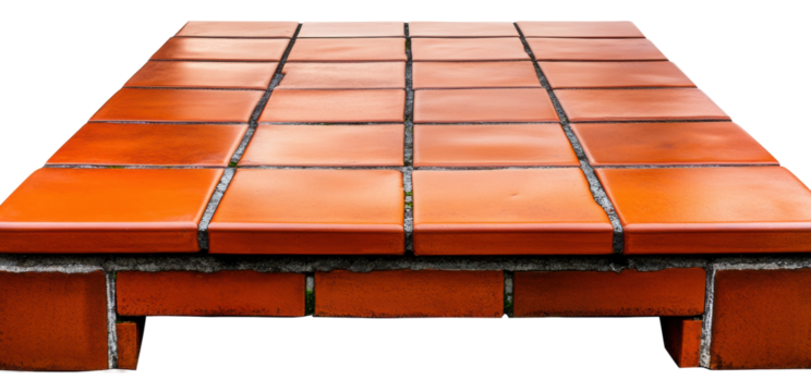 Terracotta table on transparent bg
