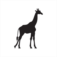 Obraz premium Minimalist Giraffe Silhouette Icon for Professional Design Projects