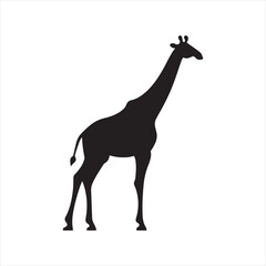 Minimalist Giraffe Silhouette Icon for Professional Design Projects