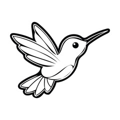 Fototapeta premium a hummingbird in flight outline vector art