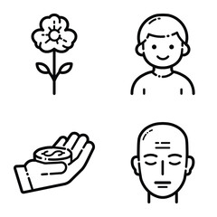 Essential Flat Icon Set Isolated On White Background