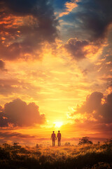Eternal Promise: A Couple United by Hope and a Stunning Sunset