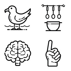 Essential Flat Icon Set Isolated On White Background