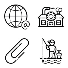 Essential Flat Icon Set Isolated On White Background