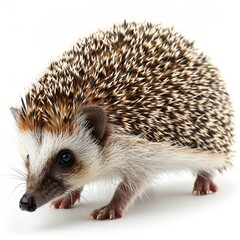 Isolated hedgehog on a white background  a clear and simple cutout image of a hedgehog