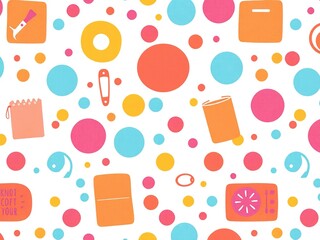 Polka Dot Appliance Background with Geometric Shapes