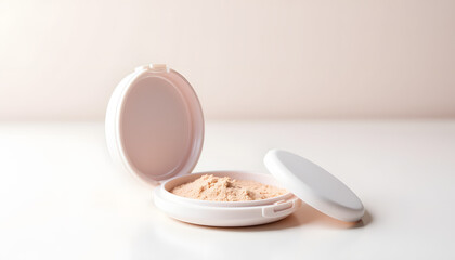 Compact powder makeup in soft light