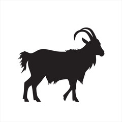 Fototapeta premium Simple Black Goat Silhouette for Graphic Designs