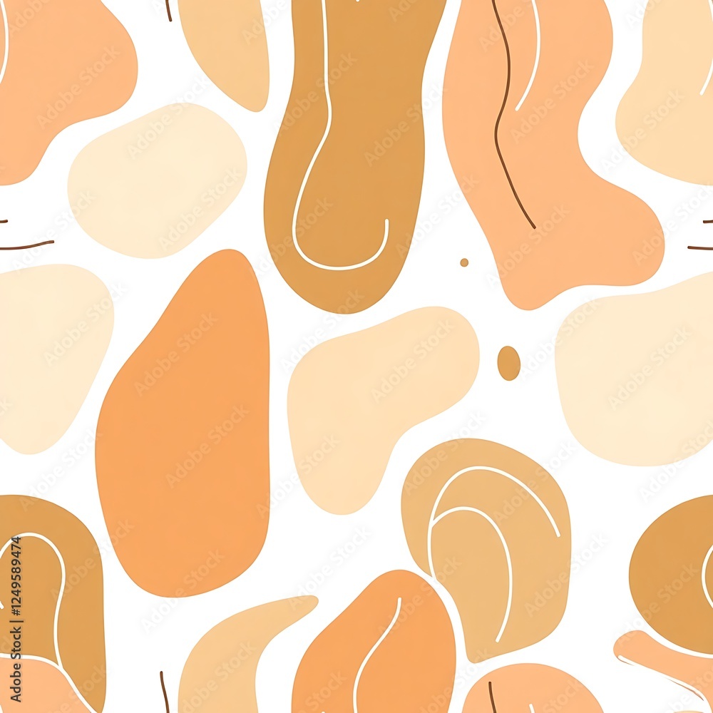 Aufkleber abstract seamless pattern: earthy tones: a calming and stylish seamless pattern featuring abstract s