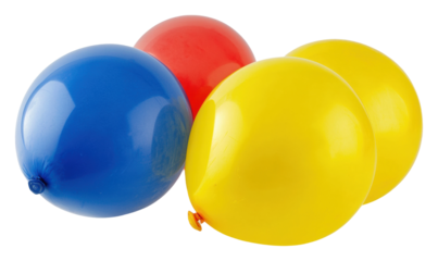 Colorful primary balloons on white