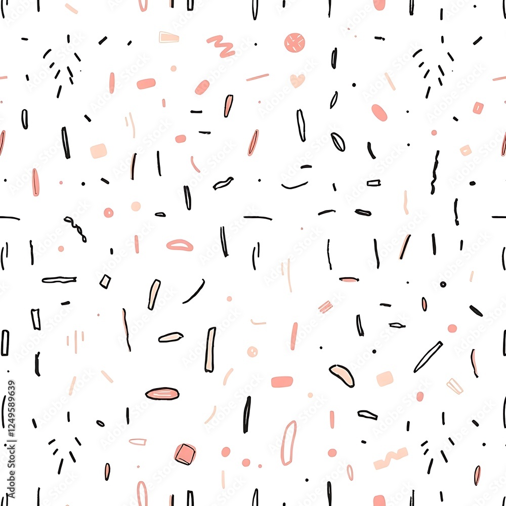 Poster abstract doodle pattern: a playful and versatile seamless pattern featuring a collection of hand-dra