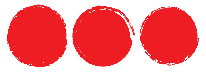 Set of black brush circle. Vector illustration isolated on white background